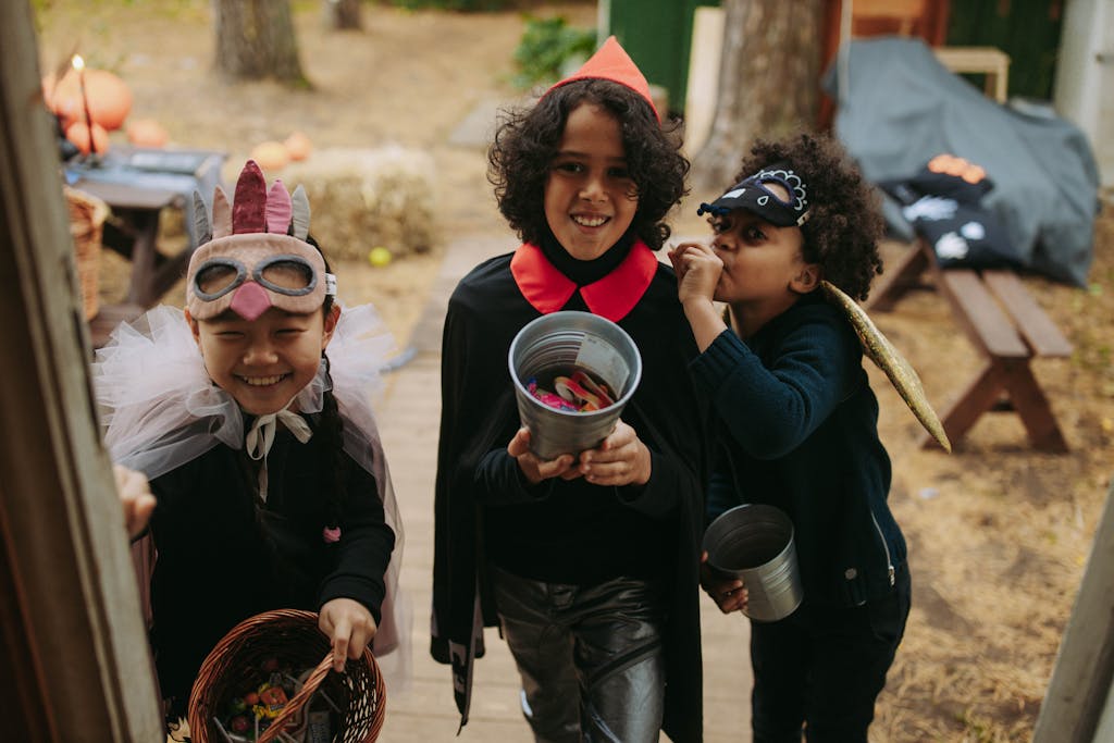 Children Doing Trick of Treat