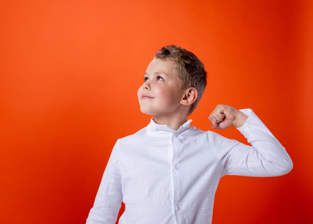 Boy in White Dress Shirt